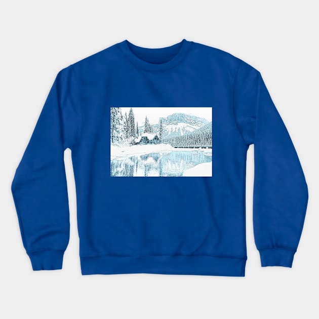 Winter Morning in the Mountain House Crewneck Sweatshirt by AlexMir